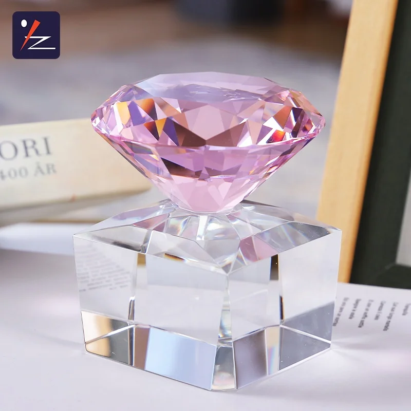 wholesale crystal block trophy top 3D diamond with different color crystal trophy and award for prizegifts