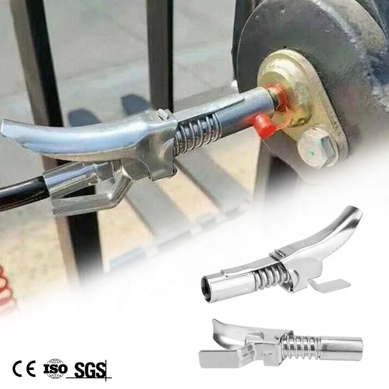 10000 psi grease gun coupler heavy duty injection 2-handle g quick release grease gun coupler for grease gun