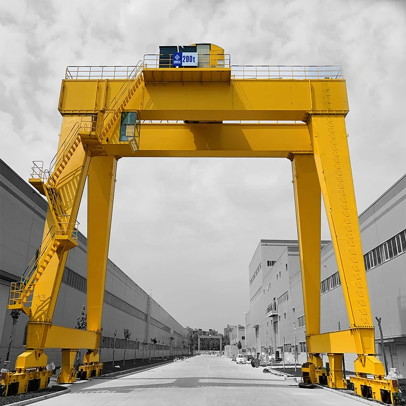 25T Double Beam Gantry Crane Equipped with Winch Trolley and Rails
