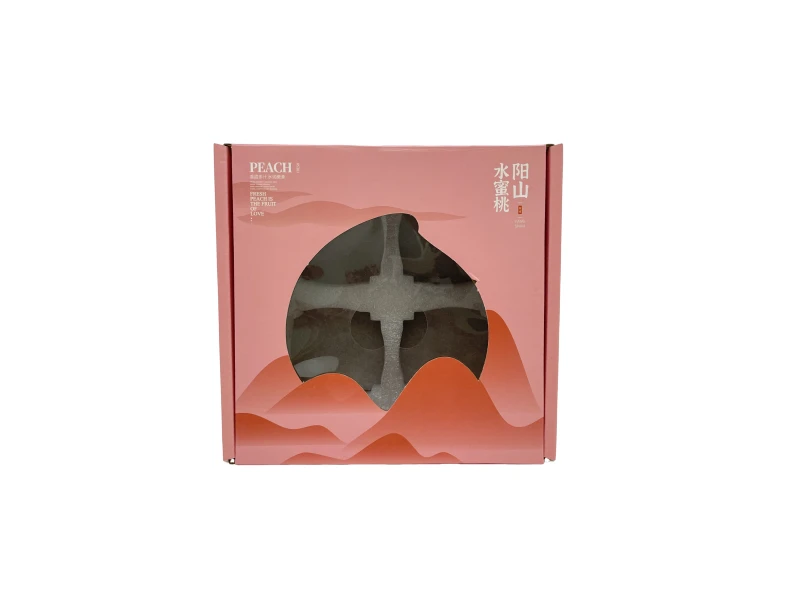 Factory customization juicy peach fruit foods with window carton shipping mailer boxes