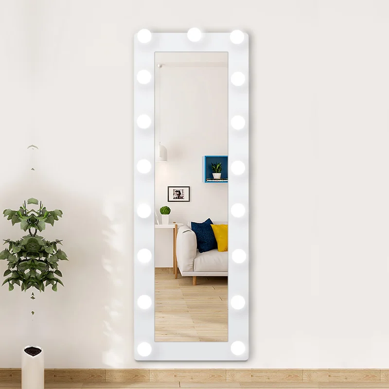 Bedroom Floor Big Size Tall Long Full Body Length Led Lighted Makeup Hollywood Mirror Xl With Bulbs