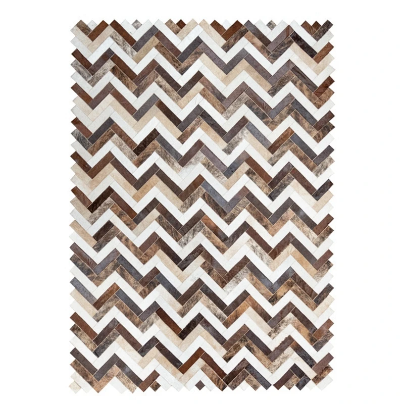 cowhide cow hide leather patchwork carpet rugs mats