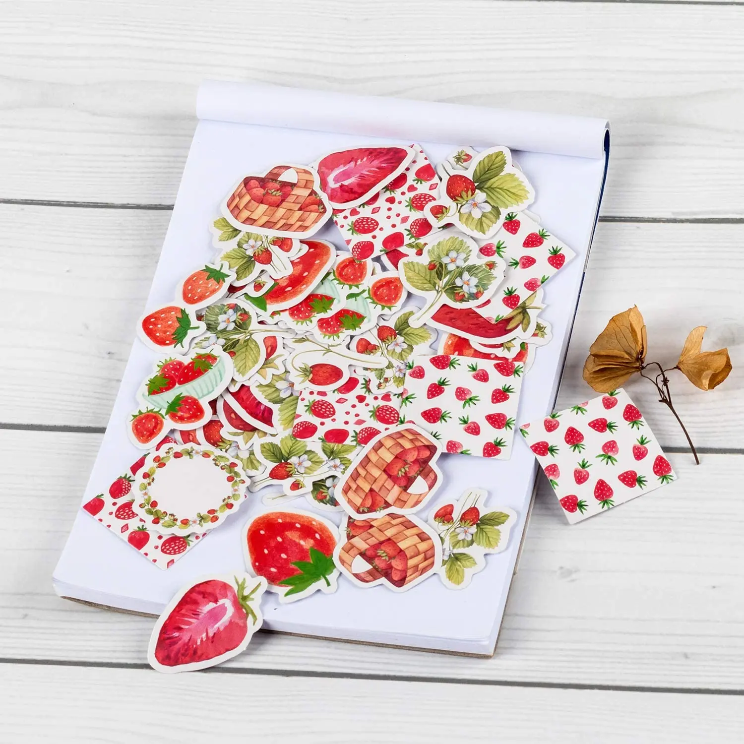 Strawberry Scrapbook Stickers Strawberry Phase Scrapbook Decals Small Size Strawberry Style DIY for ArtsScrapbook
