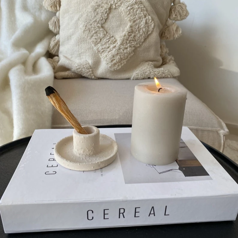 UOBOBO wholesale ceramic palo santo candle holders lantern smudger holder smudge bowl for sage with candle