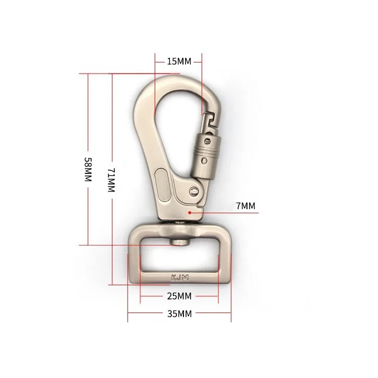 D Shape Metal Black Swivel Snap Hook Climbing Dog Leash Locking Aluminum Clip Swivel Carabiner