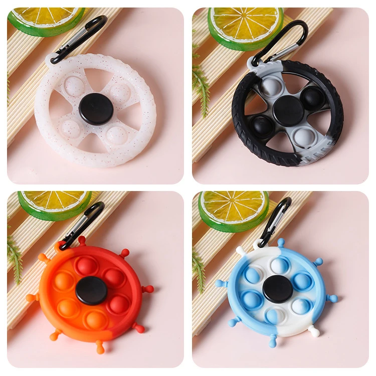 Rotatable Handheld Mini flying fidget spinner finger keychain fidget toys