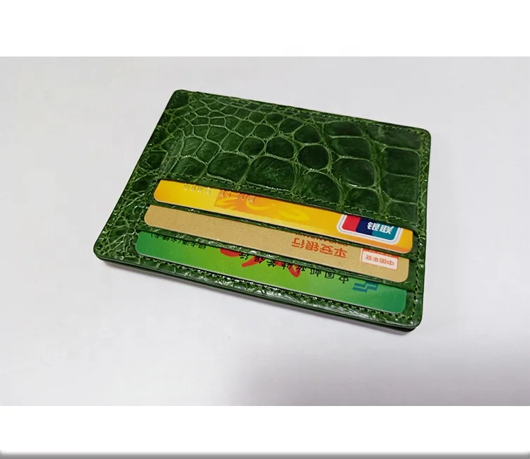 Luxury genuine crocodile leather skin credit card holder
