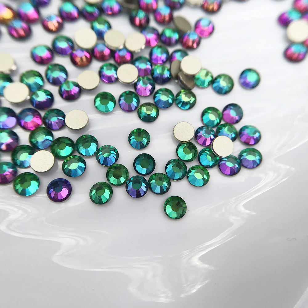 Wholesale high quality stone wholesale non hotfix green nail bulk glass rhinestone