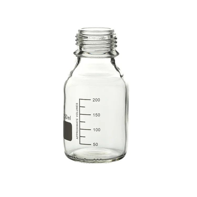 High quality manufacturing 250 ml  clear reagent bottle with scale chromatography HPLC sample vial