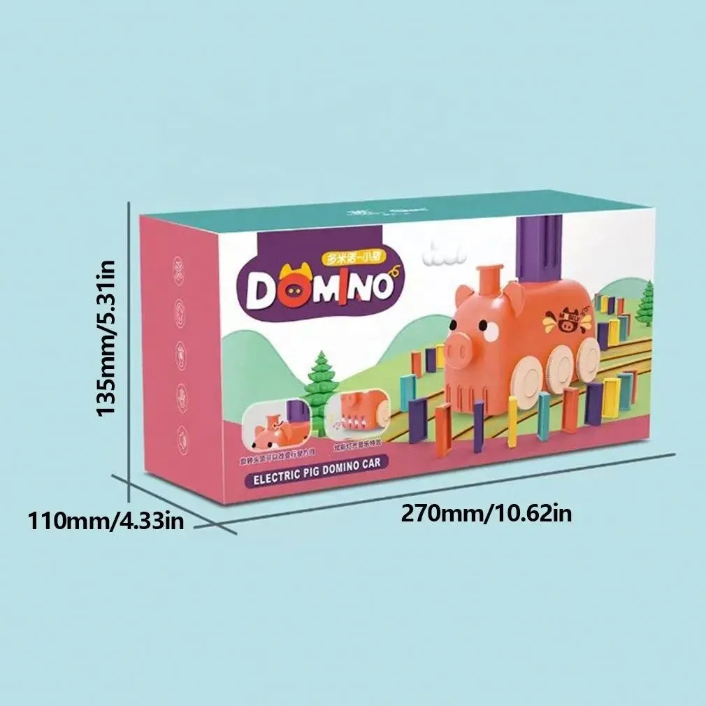 Self-Laying Electric Quickly Build Stacks Locomotive Automatic Domino Trains Building Blocks for Kids Toys with Light and Sound