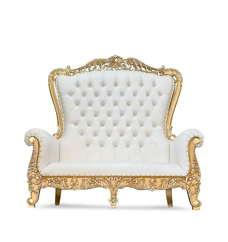 Loveseat Королевский трон отель золотые резные стулья для свадебных мероприятий диван невесты и жениха