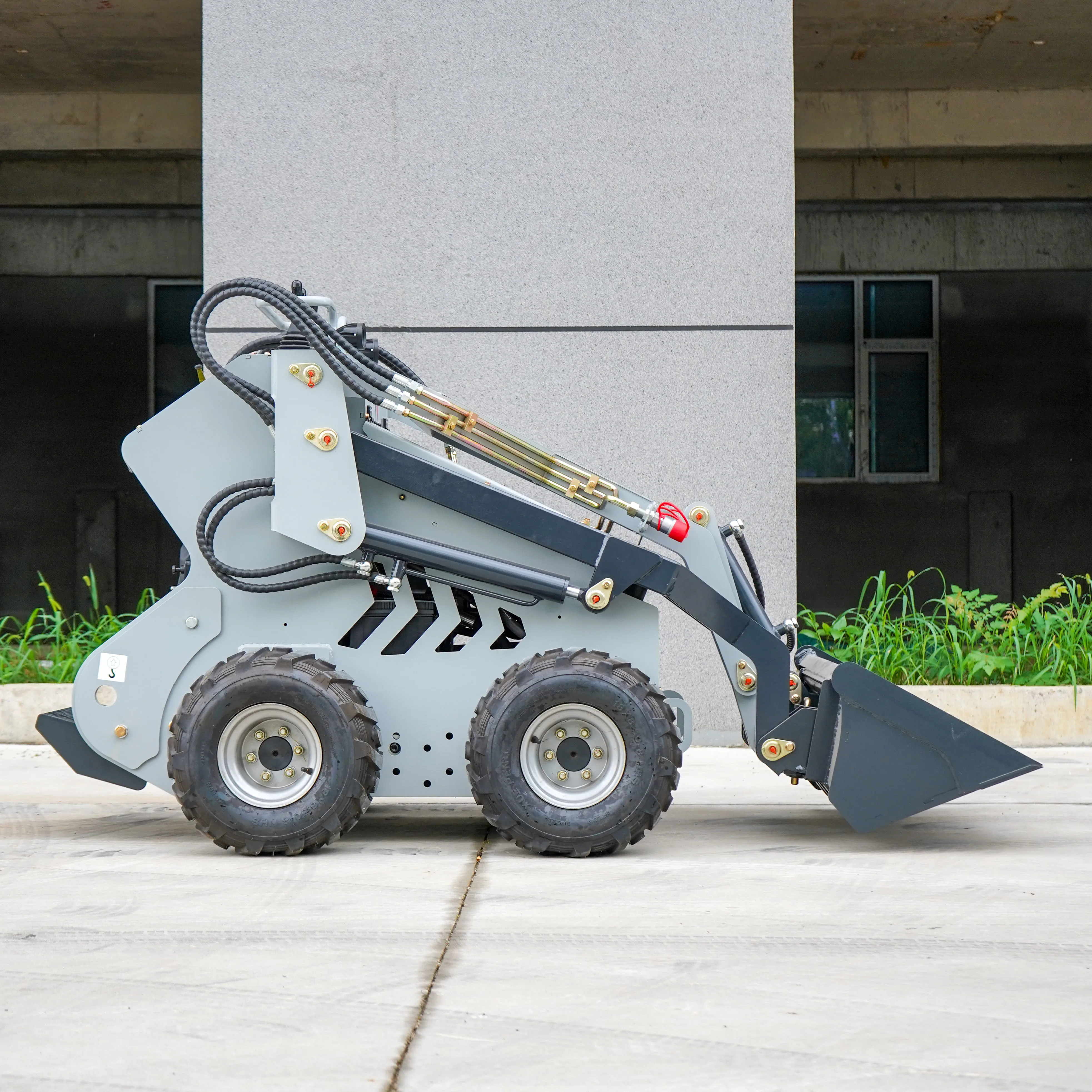 Skid Steer Loader With Auger Drill Forks Attachment Wheel Backhoe Mini for Digger