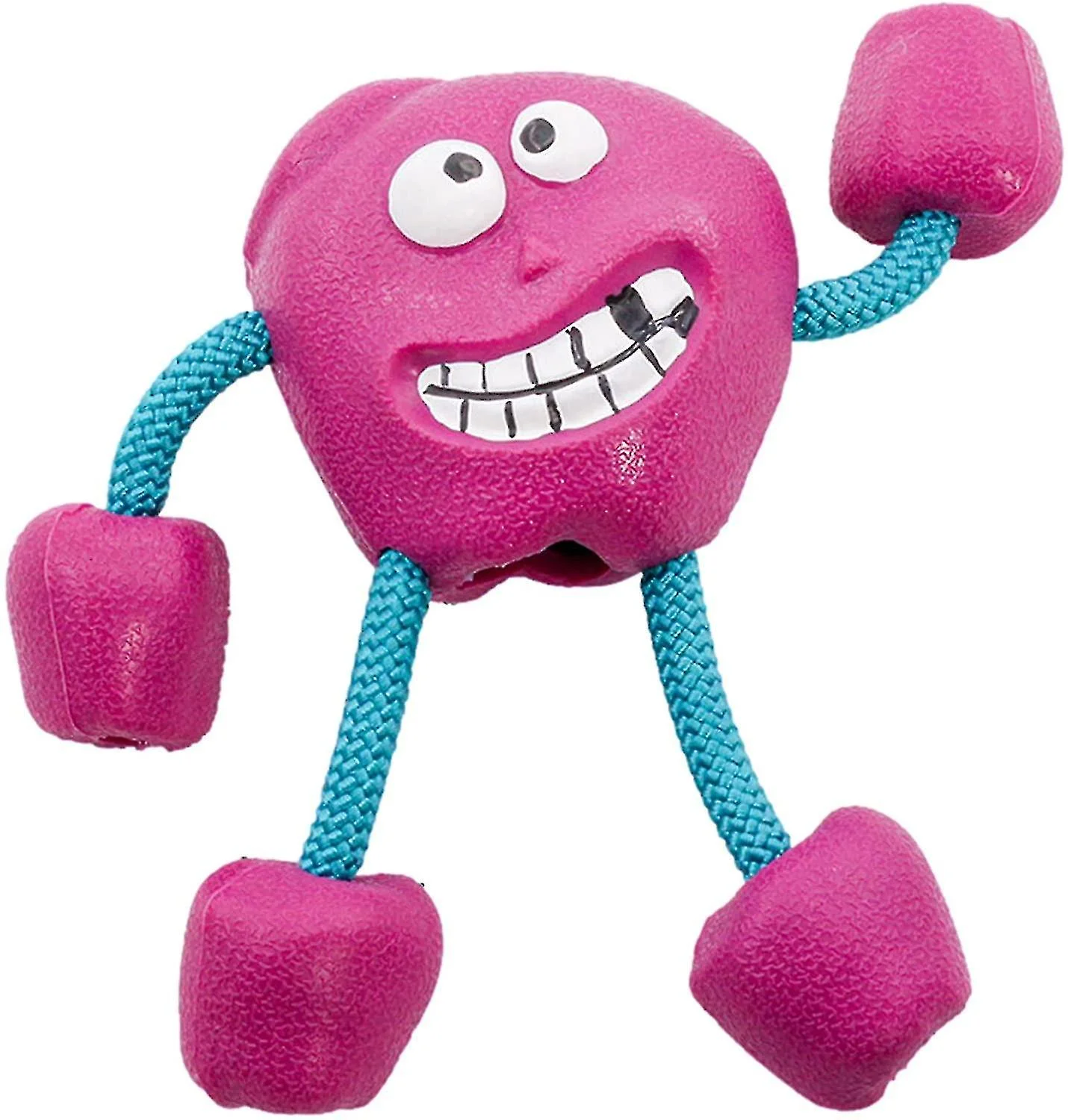 Dog Teeth Cleaning Toy Dog Squeaky Toy Pet Chewing Molar Toys Rubber Treat Dispensing Dog Rope Ball Milk Flavored