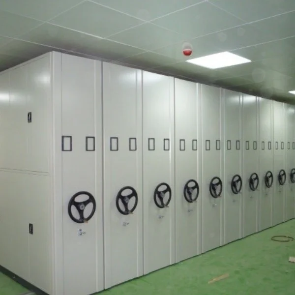 Compact collapsible automatic metal shelf archive compactor mobile shelving system