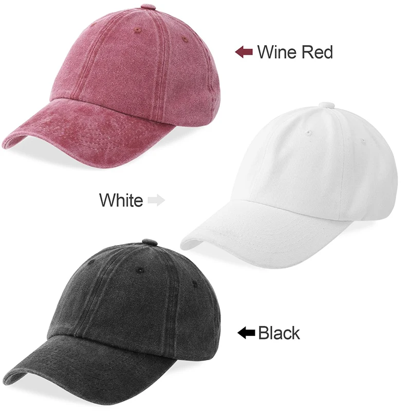 Washed Vintage 6 Panel Adjustable Men Women Denim Plain Unstructured Baseball Dad Jeans Caps With Custom Logo