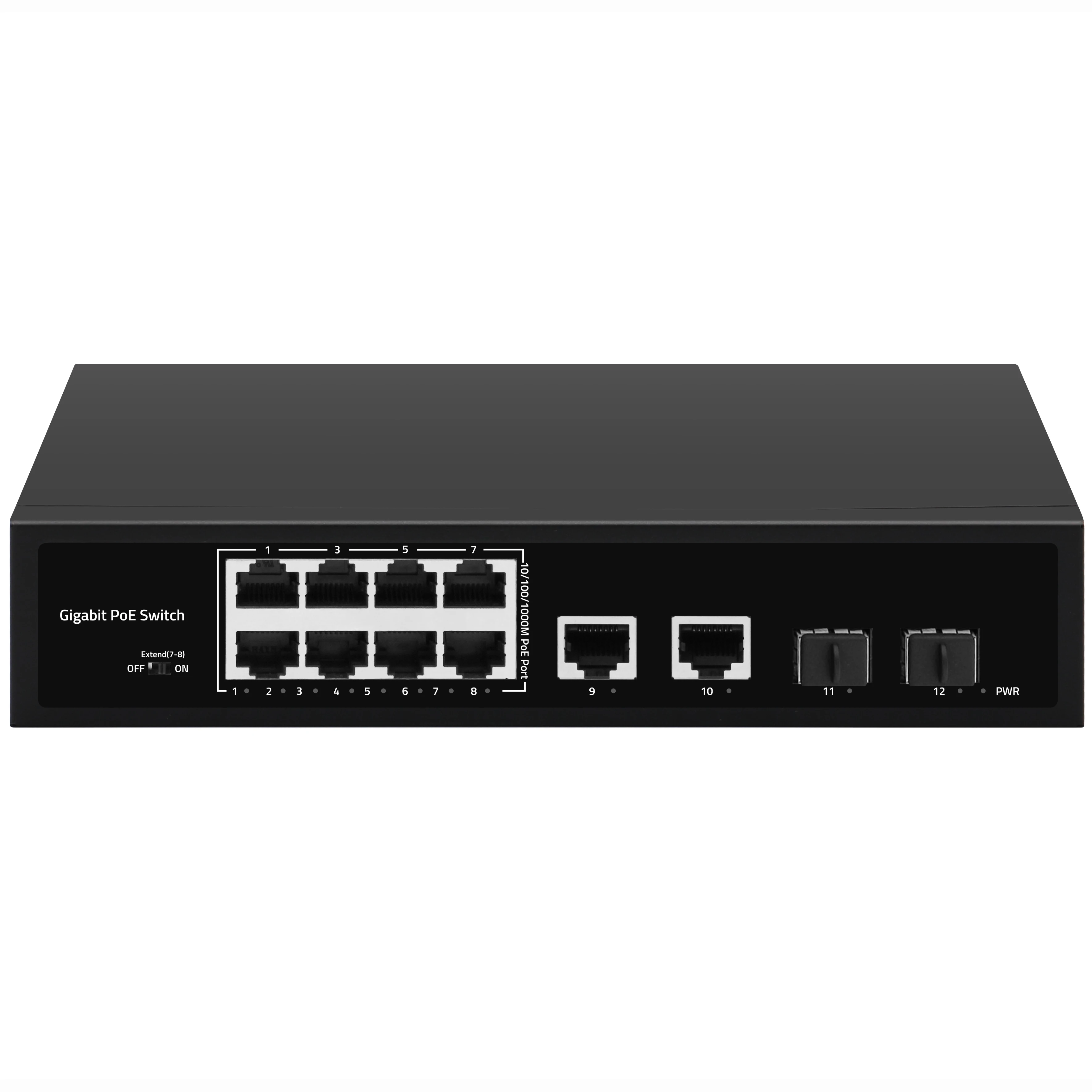 Watchdog VLAN extender Network Switch 12 ports full Ethernet 1000M PoE+ switch for security system