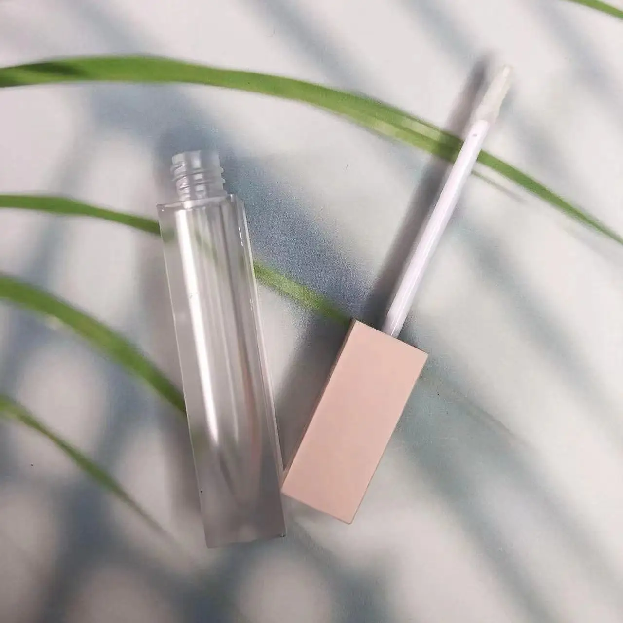 Refillable 7ml square Empty clear Rectangular Frosted Plastic Liquid Lipstick Tube Lip Gloss Container for Sale