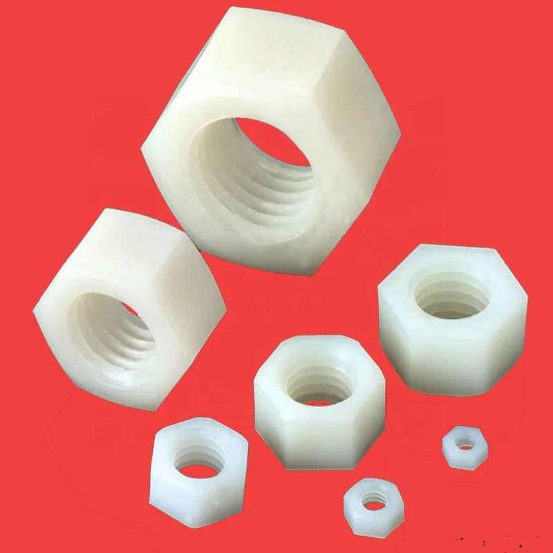 white M3 Nylon Plastic Hex Nut For Bolt