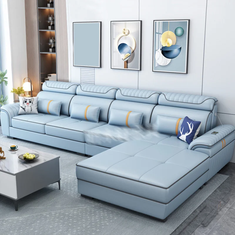 Factory FUN NEST Italian modern corner sofa furniture soft foam U shape sofa home luxury ash wood frame villa sofa set furniture