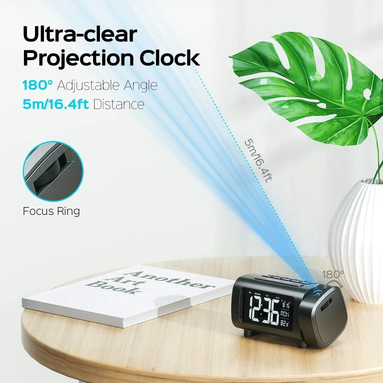 9-Min Snooze Kids Top Seller Digital Sunrise Alarm Clock with Radio and Projector