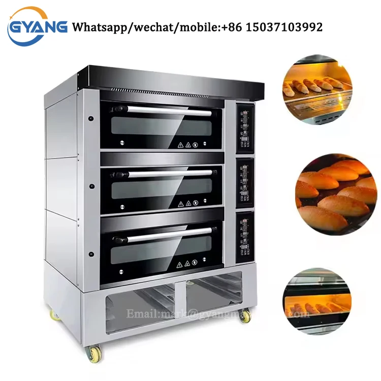 High Capacity 3 Deck 6 Trays/ Commercial Oven For Bakery/ Machine Bakery