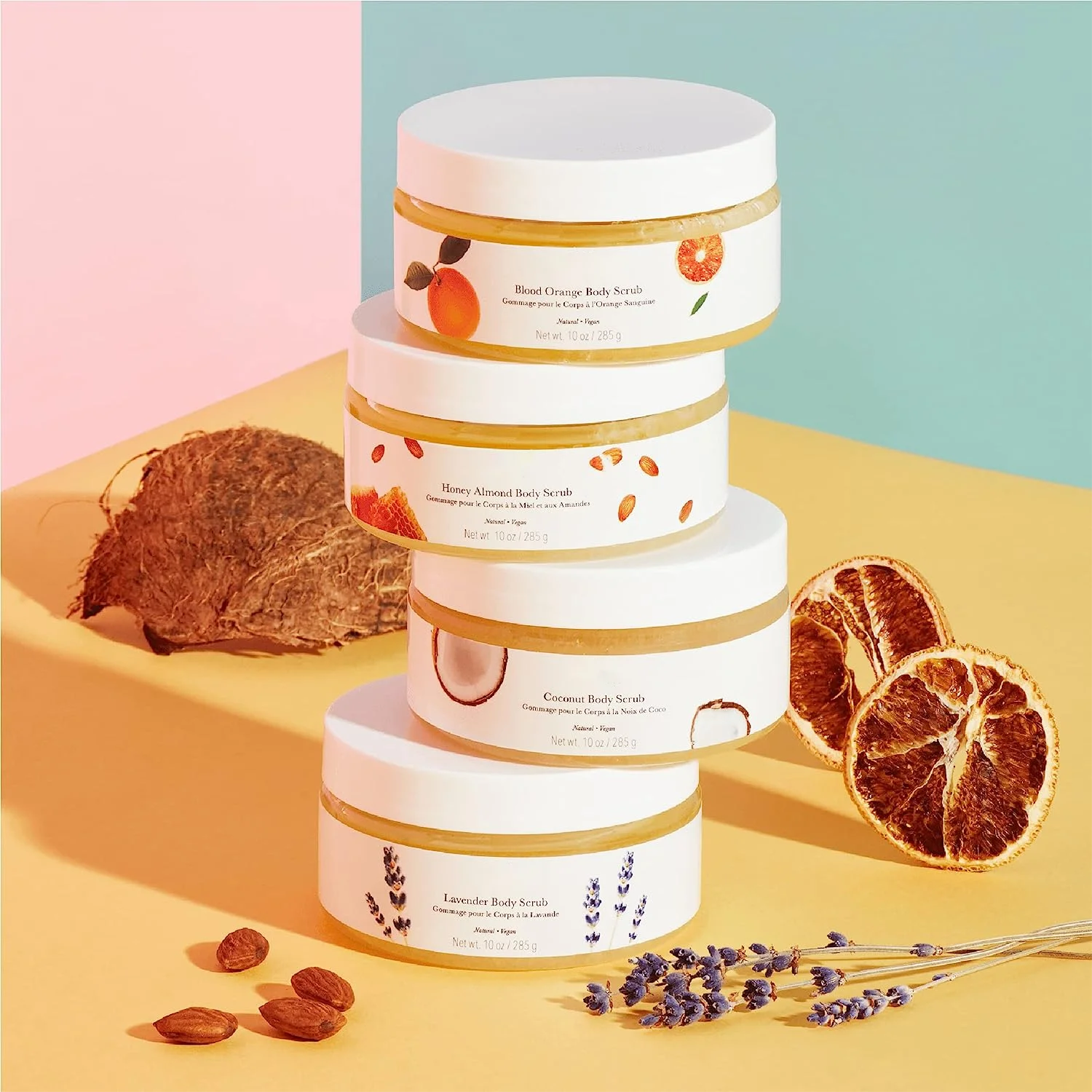 100% PURE Honey Almond Nourishing Oils Sea Salts Exfoliating Natural Deeply Clean Moisturizing Skincare Body Scrub