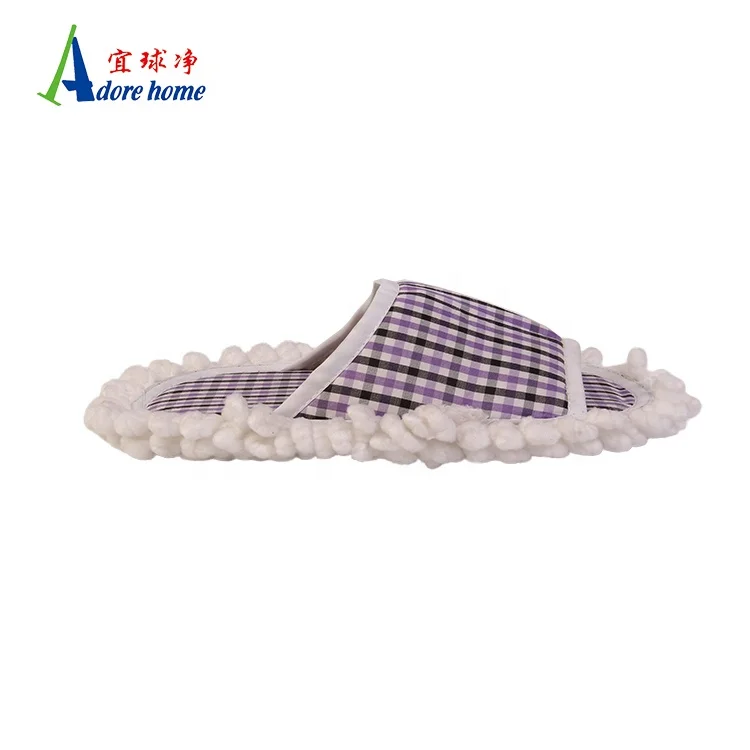 Super Quality Easy Customized Size Women Floor Cleaning Mop Slippers With Square Pattern