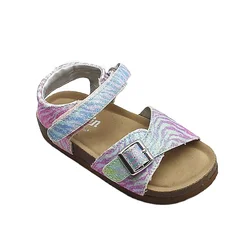 children casual cork PU upper sandal shoe comfortable cork flat sandals OEM & ODM