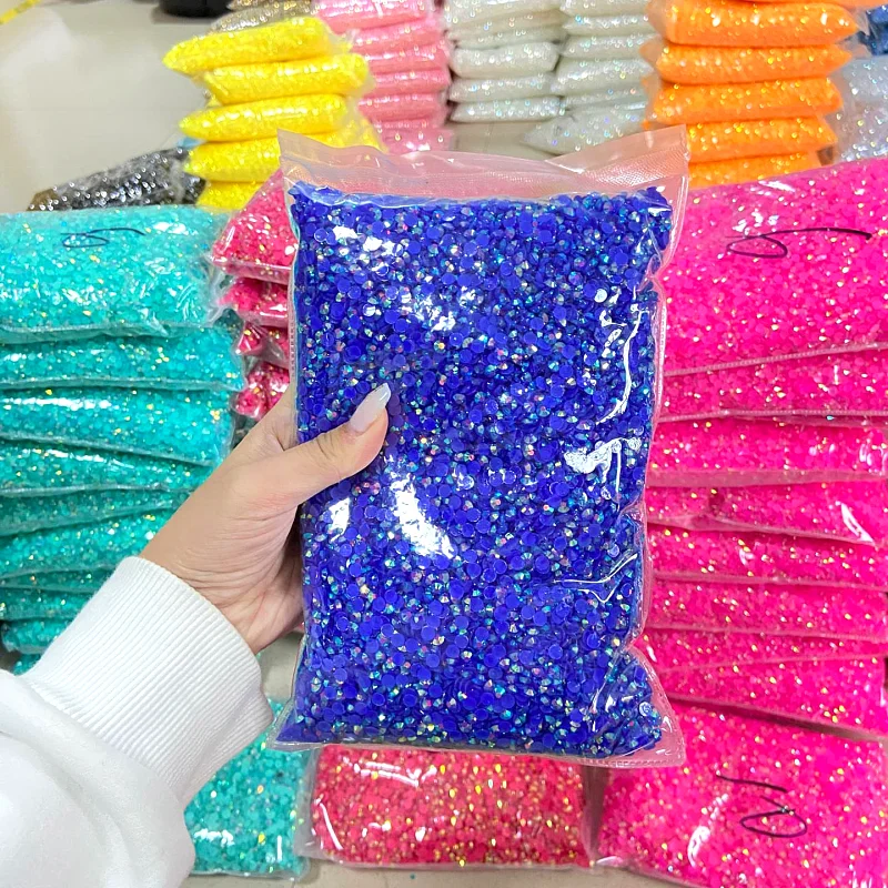 Factory Direct Sales Jelly AB Resin Rhinestones Transparent Bulk Package For DIY Craft
