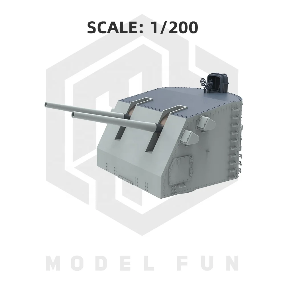 1/200 Mk28 127 мм пистолет с двойным креплением для военных кораблей USN 3D напечатанная модель морского оружия смолы MFP20025