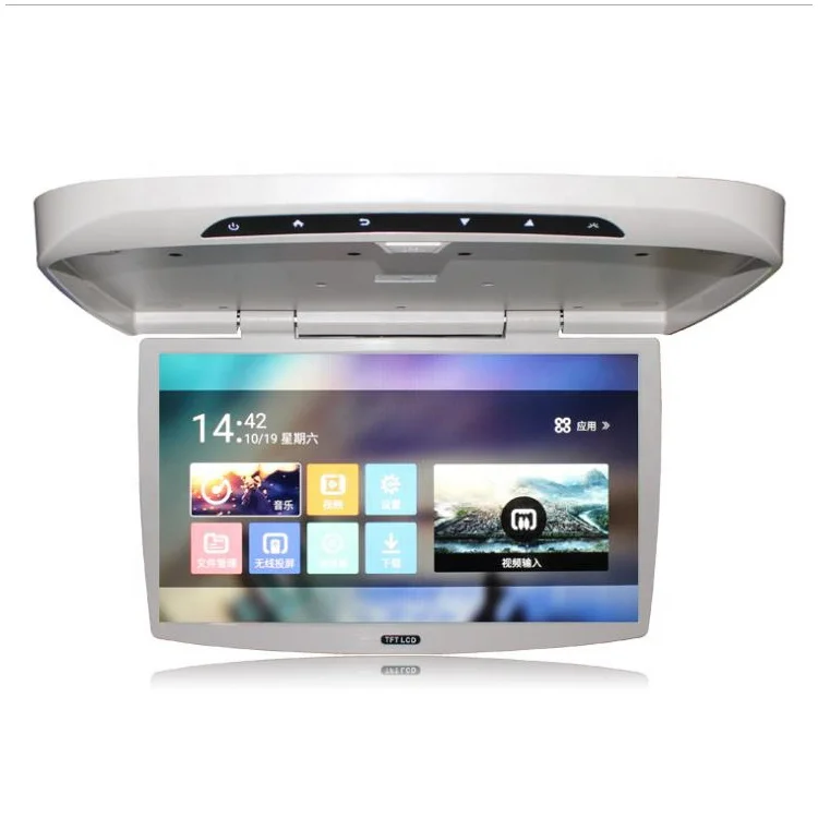 19inch Screen Android Flip down monitor Car Ceiling Mounted Monitor Bus LCD TV with MP5 USB