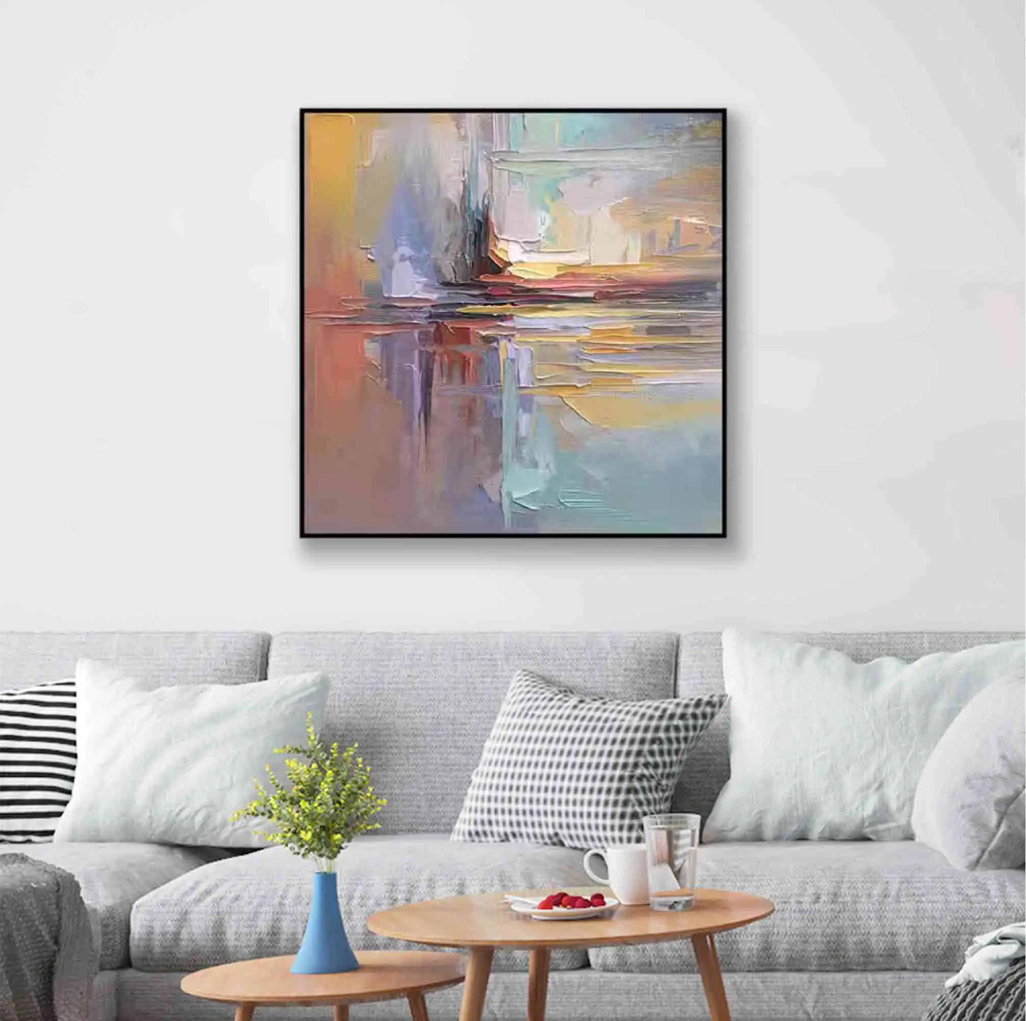 100% hand made abstract oil painting canvas in Shenzhen wall art picture abstract canvas oil painting
