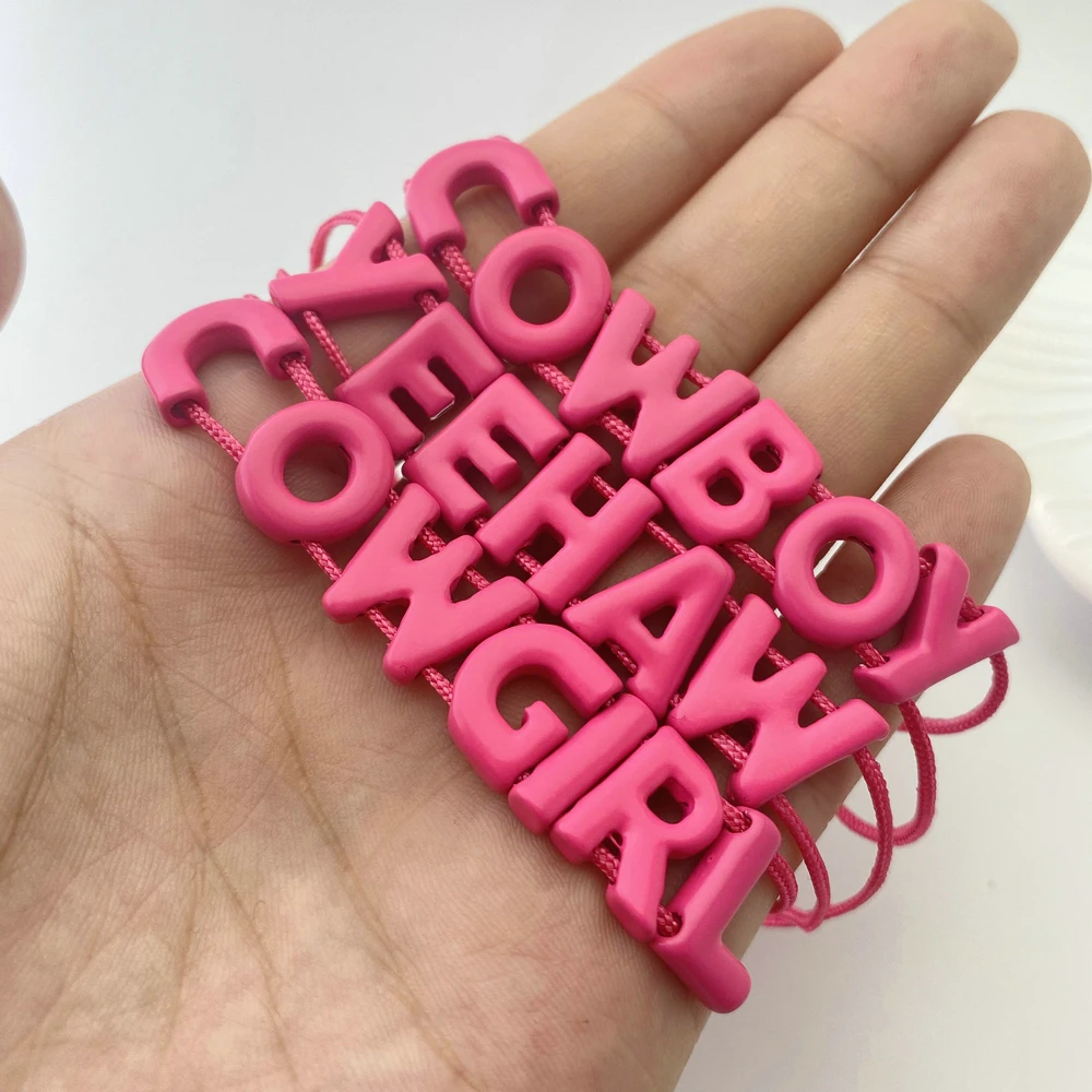 26 Initial Letters Braided Bracelet Pink Colorful Adjustable Rope DIY Bracelets for Teenager Summer Jewelry