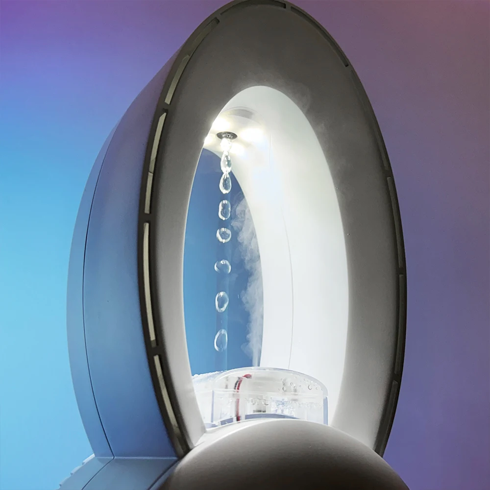 new idea 2024 original manufacturer cool mist fog maker 200ml water tanks portable cooling fans with anti gravity humidifier