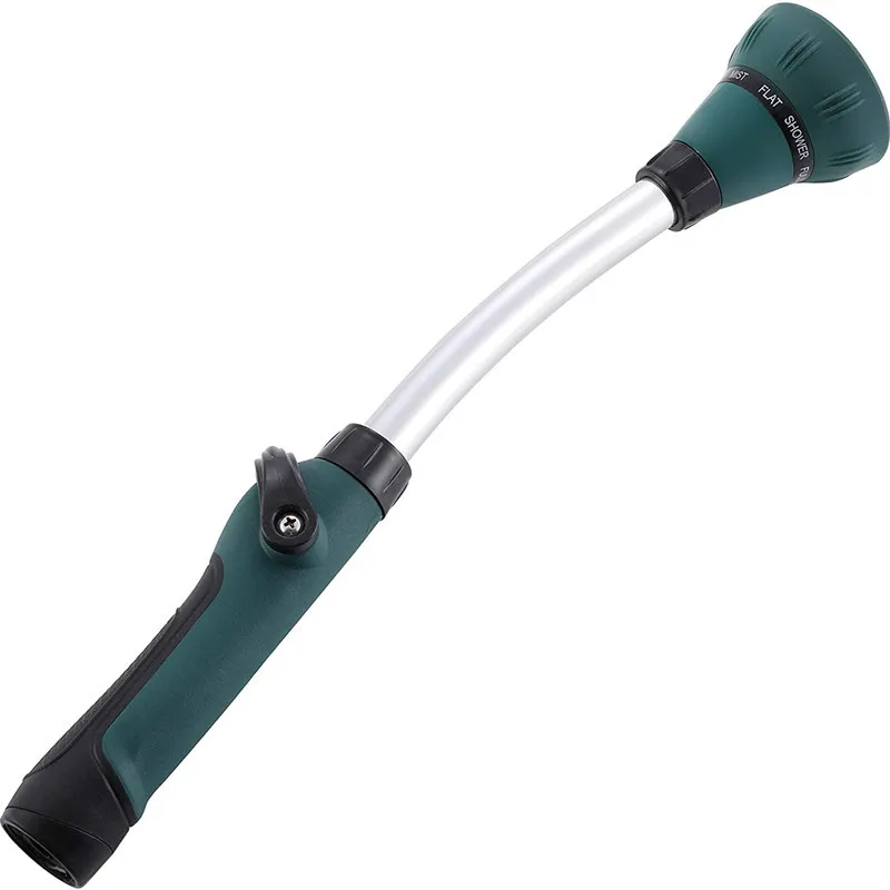 8 Function Metal Garden Hose Nozzle with Long Rod and Adjustable High Pressure Spray Gun