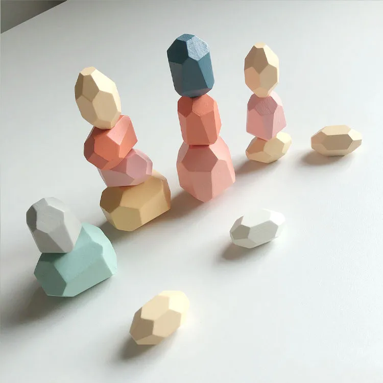 Деревянные пазлы для укладки строительные блоки балансирующие камни игрушки детей