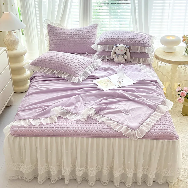 Hot Sale Luxury Ice Silk Cooling Thailand Natural Latex Mat Cooling Summer folding Sleeping Mat Summer quilt set