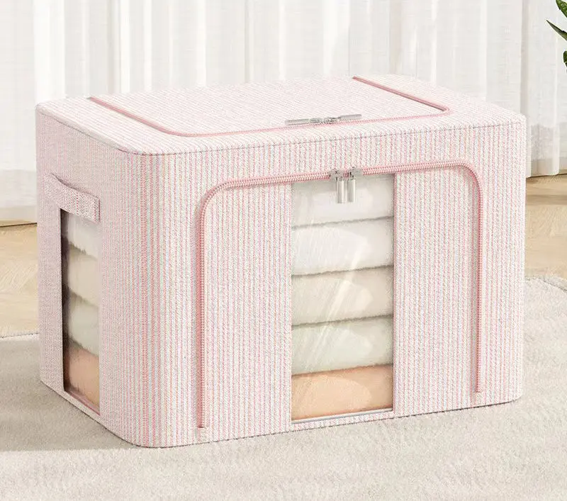 Customized Logo Large Capacity Collapsible Foldable Fabric Storage Boxes For Clothes Toy Organizer