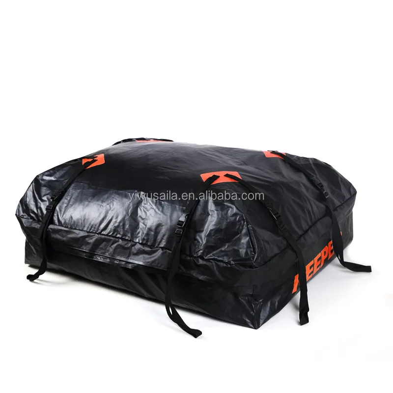 500D PVC Tarpaulin 15 Cubic Feet Rooftop Cargo Carrier Box Waterproof Rain Proof Vehicle Cargo Carrier Roof Storage Bag