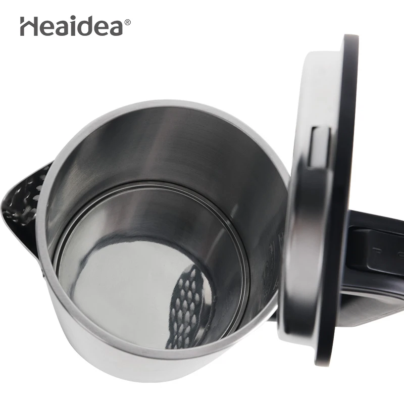 Двухслойный Электрический чайник Heaidea 0.6L, беспроводной чайник из нержавеющей стали с вращением на 360 градусов