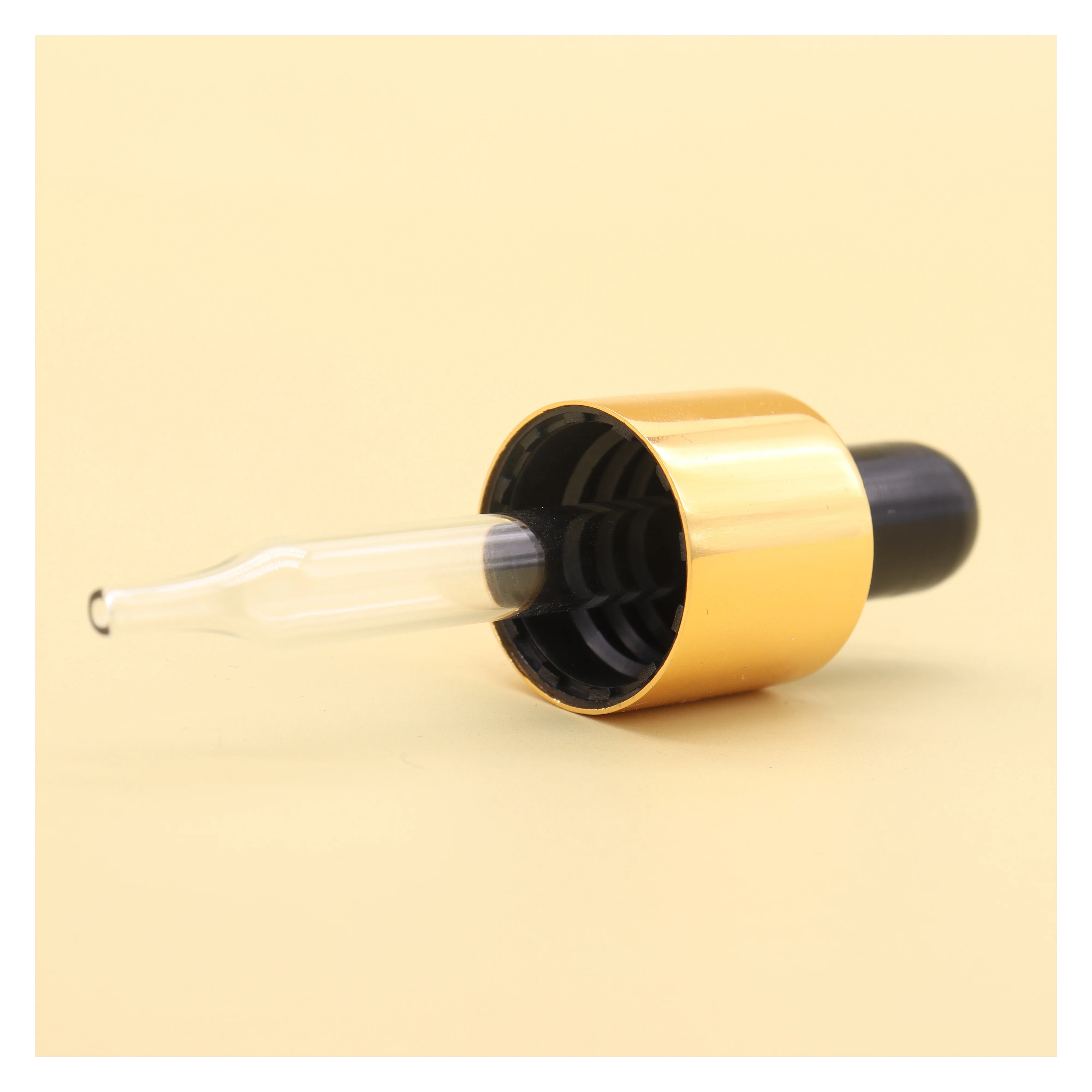Hot Sale Empty Glass Essence Aluminum  Metallic Oil Dropper For Glass Dropper Bottle
