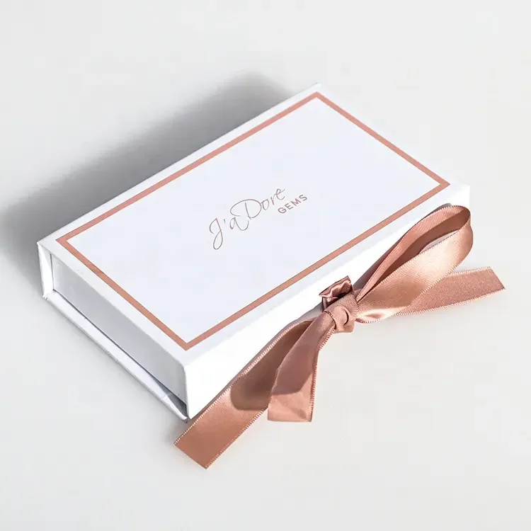 Custom Luxury Cardboard Boxes for Packaging Magnetic Gift Box Press On Fancy Artificial Nails Tip Packaging Box With Ribbon