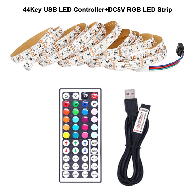 Высококачественная водонепроницаемая светодиодная лента Smart 5050 RGB с 24-кнопочным светодиодным контроллером