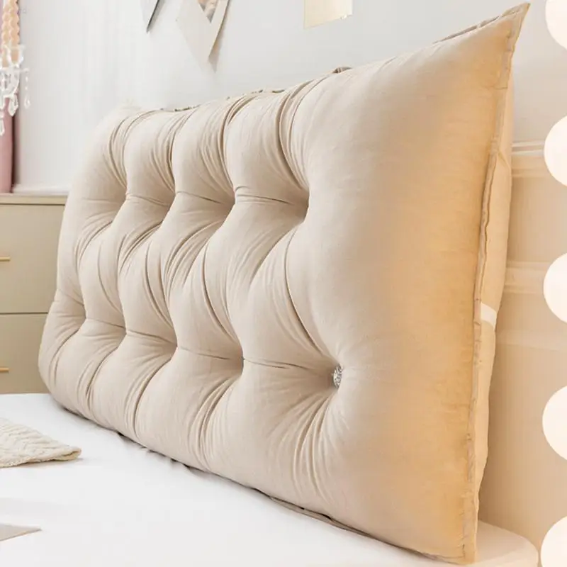 Garden Solid Color Bier Home 2024 New Double-breasted Long Bedside Cushion Soft Bag Waist Large Backrest Anti-collision Bed Pill