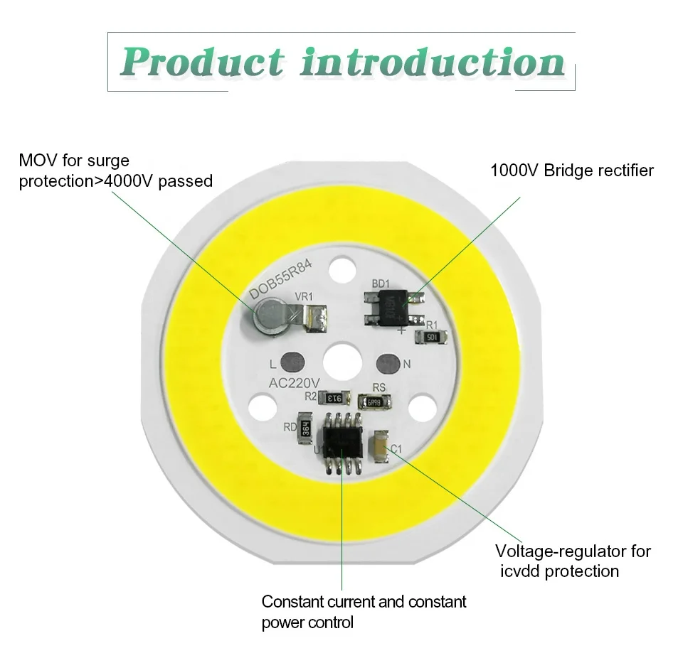 Newspectrum LED Light Chip 220V 15W LED COB With Driver White COB LED Bulb Components AC COB Module