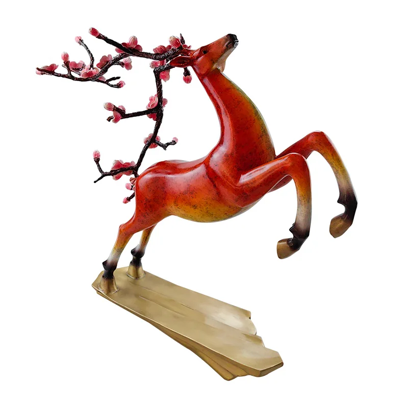 Manufacture brass sika deer Christmas modern home decor handicraft metal ornaments art table top decoration