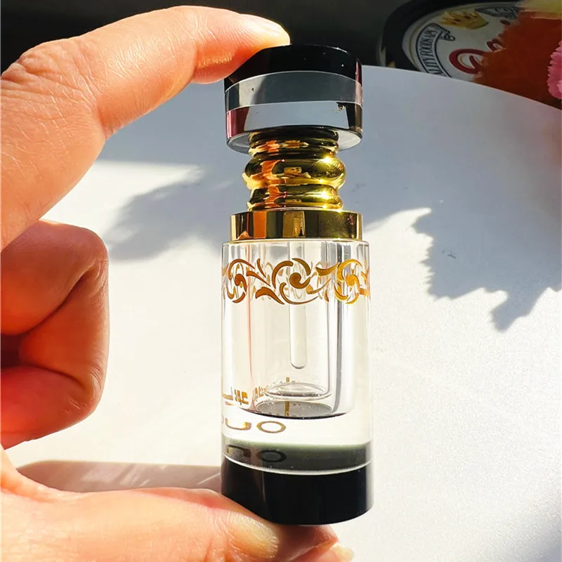 Wholesale Cylinder Shape Mini Arabic Perfume Oil Fragrance Empty Crystal Attar Bottle 3ml