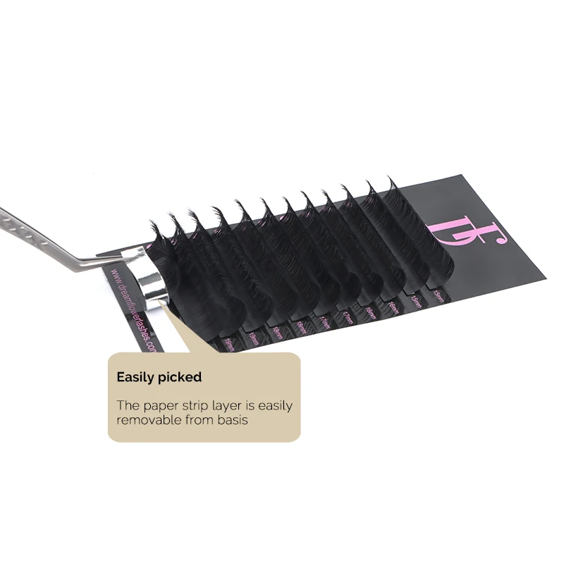 Free Sample of soft and black  russian lash extensions 5-25mm Length with customized lash volume extensions with cashmere extens