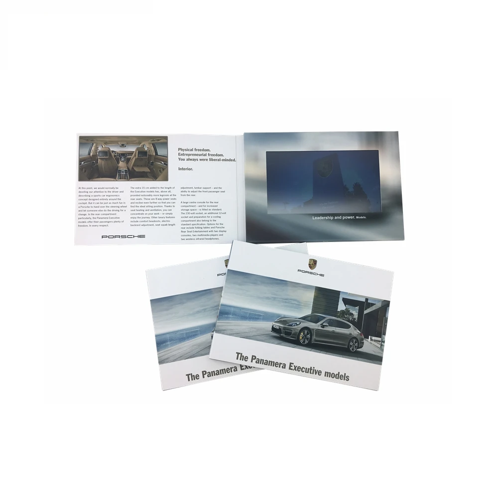 Popular 7 inch  video card A5 lcd screen display card  gifts digital video paper card with custom design