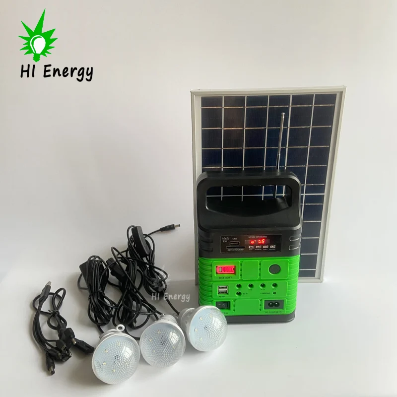 HiEnergy solar energy related products portable solar power generator with FM radio